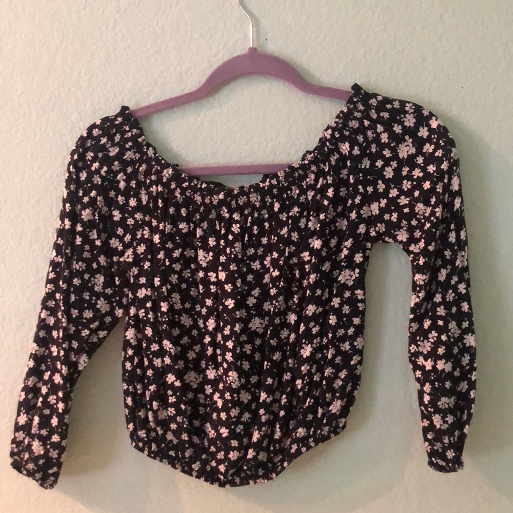 Brandy floral off the shoulder shirt